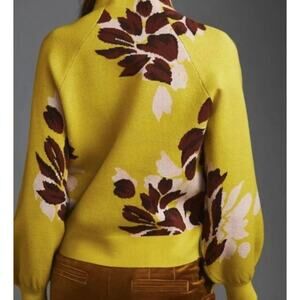 Anthropologie Sweater- Fall Sweater- Beatriz Mock Neck Floral Sweater-Size Small